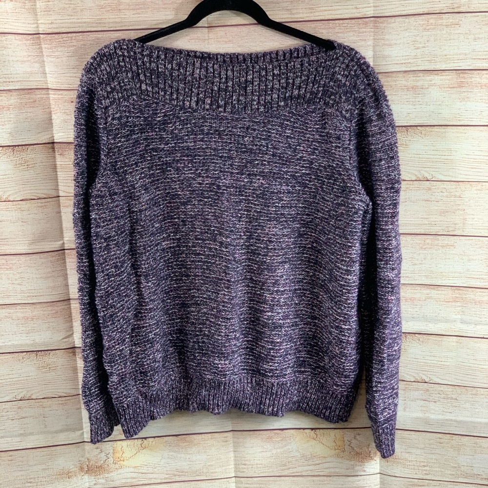 Croft & Barrow Metallic Purple Long Sleeve Top - Picture 1 of 5